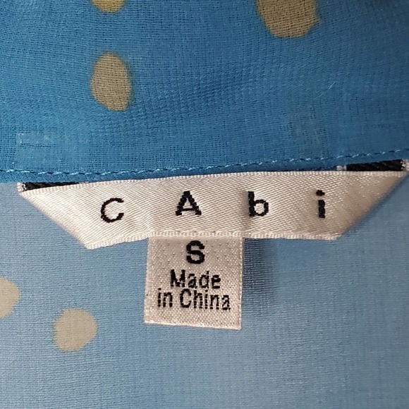 CAbi Bubble V-Neck Ombre Blouse Blue Size S - Picture 7 of 11